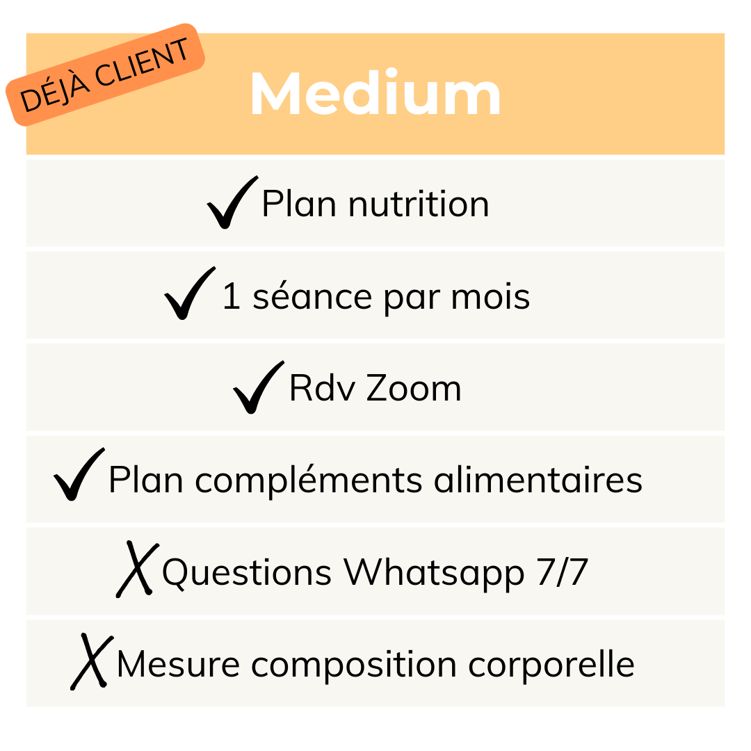 Coaching nutrition - Medium - déjà client
